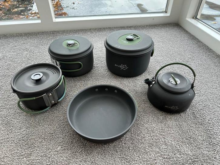 Bo-Camp Pannenset met Ketel - Camping Kookset, Caravans en Kamperen, Kampeeraccessoires, Gebruikt, Ophalen of Verzenden