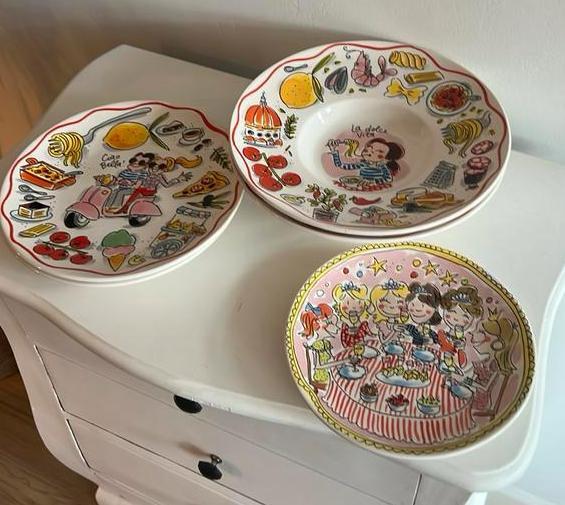 Blond Amsterdam vijf borden: twee pastaborden, drie borden, Huis en Inrichting, Keuken | Servies, Nieuw, Bord(en), Blond Amsterdam