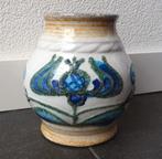 Strehla 1429 vintage vaas blauw distel fat lava West-Germany, Gebruikt, Blauw, Aardewerk of Porselein, Ophalen of Verzenden