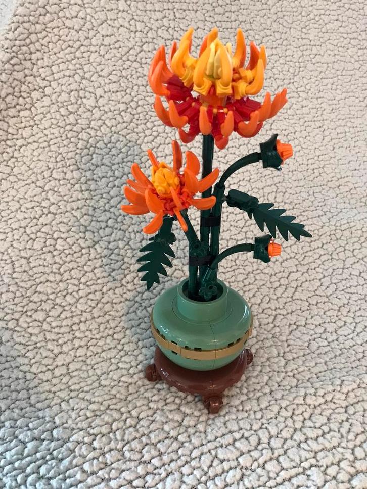 Lego complete set botanicals chrysant 10368 zgan bloem, Kinderen en Baby's, Speelgoed | Duplo en Lego, Zo goed als nieuw, Lego