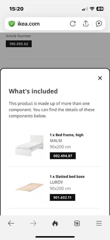 Ikea Bed Malm - afbeelding 2