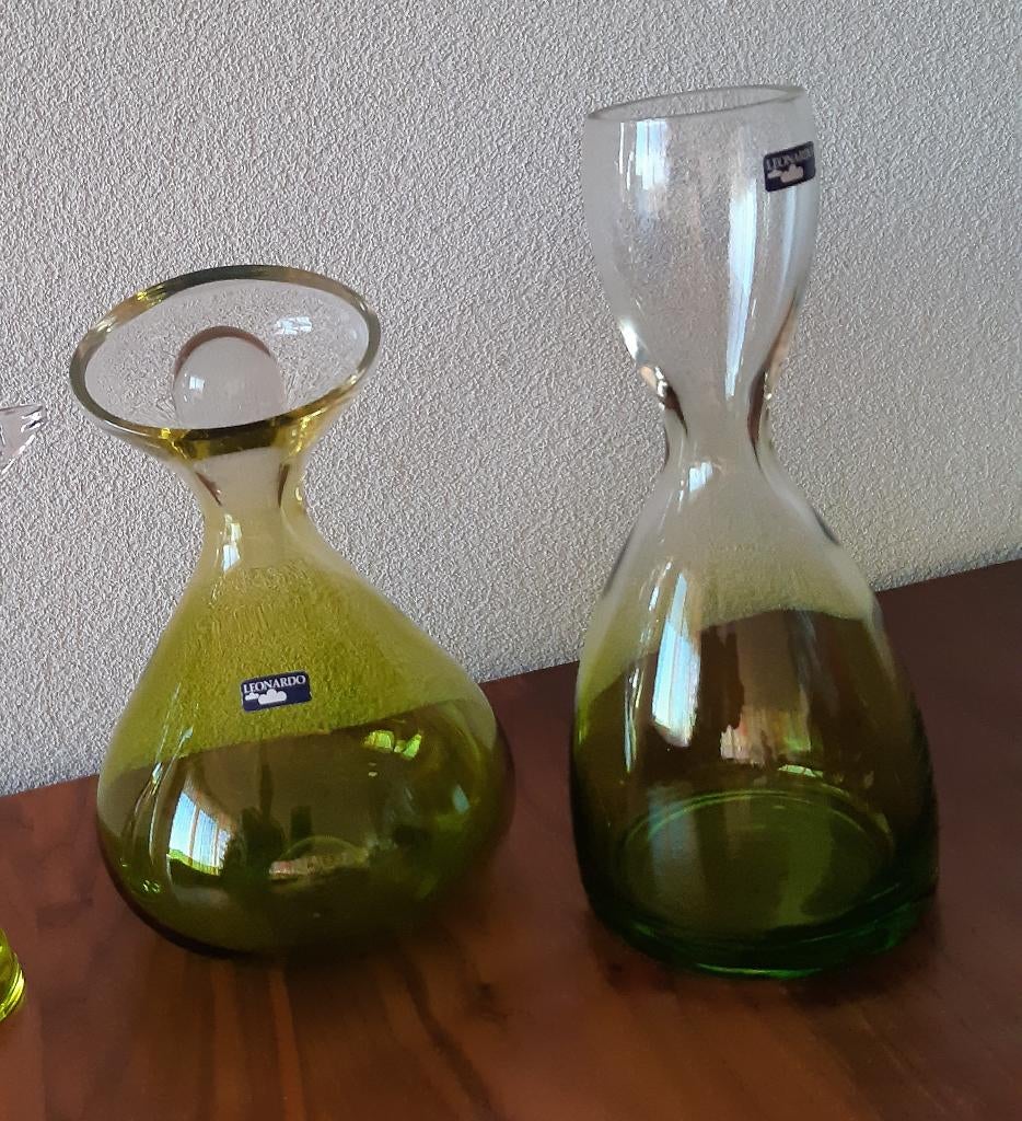 Nieuw Leonardo Wijn -Water Karaf groen glas prachtig, Antiek en Kunst, Antiek | Glas en Kristal, Ophalen of Verzenden