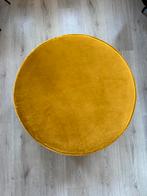 Poef velvet oker 36xø60, Huis en Inrichting, Ophalen, Rond, Minder dan 50 cm, Zo goed als nieuw