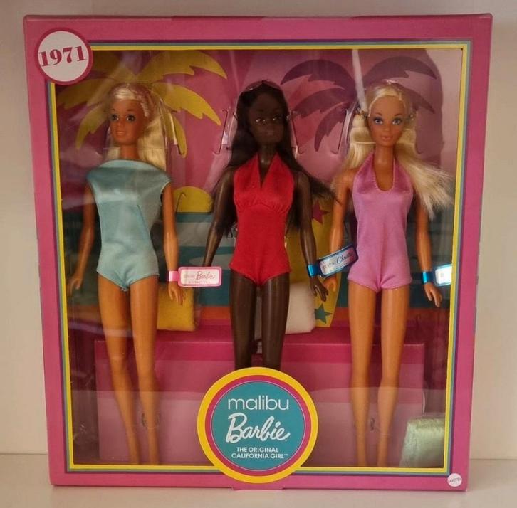 Malibu barbie 1971 The original California girl repro NRFB, Verzamelen, Poppen, Nieuw, Fashion Doll, Ophalen of Verzenden