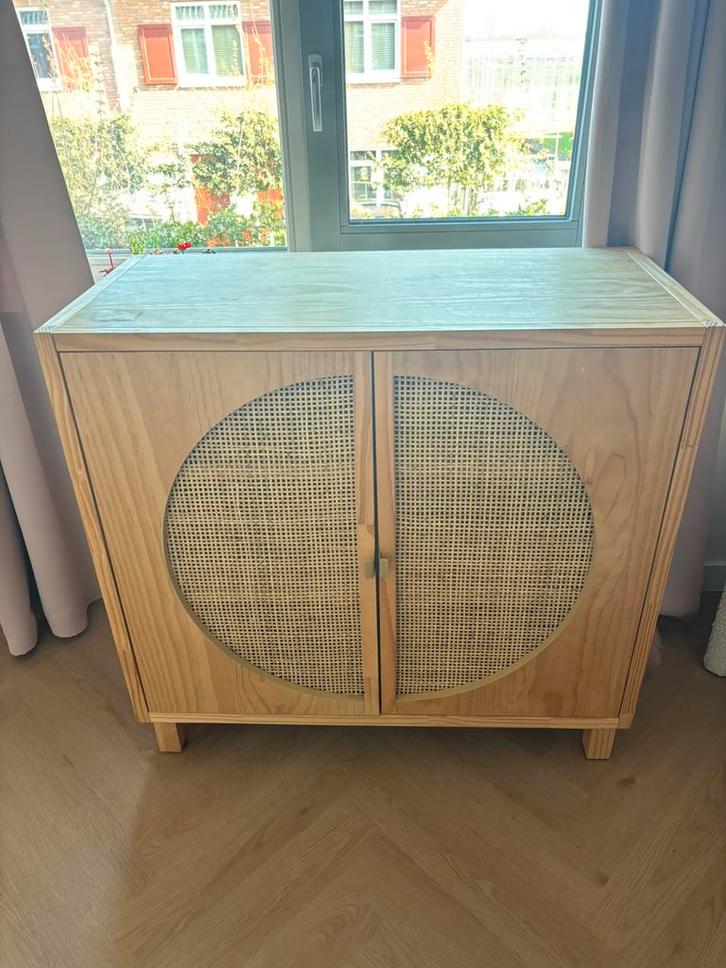 Kast Amelie webbing 2-deurs naturel Karwei, Huis en Inrichting, Kasten | Dressoirs, Zo goed als nieuw, 100 tot 150 cm, 25 tot 50 cm