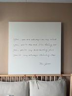Canvas Doek met Songtekst - 100x100 cm, Huis en Inrichting, Woonaccessoires | Schilderijen, Tekeningen en Foto's, Ophalen, Oorspronkelijke maker