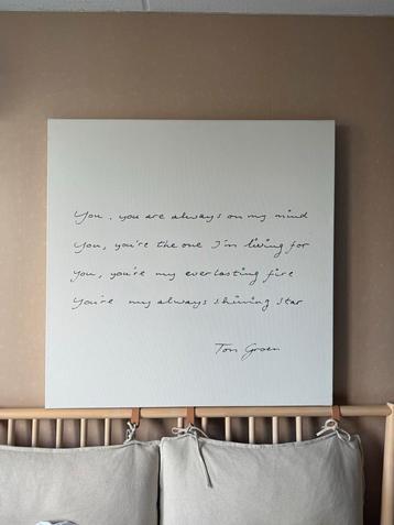 Canvas Doek met Songtekst - 100x100 cm beschikbaar voor biedingen