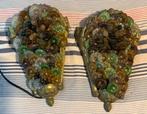Paar wandlampen van brons en Muranoglas uit de 20e eeuw, Antiek en Kunst, Ophalen of Verzenden