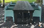 Tuintafel steigerhout met 6 stoelen, Ophalen, Gebruikt, Rechthoekig, Hout