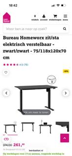 Homeworx zit/sta bureau elektrisch verstelbaar 120 breed!, Computers en Software, Laptoptafels, Ophalen, Zo goed als nieuw, In hoogte verstelbaar