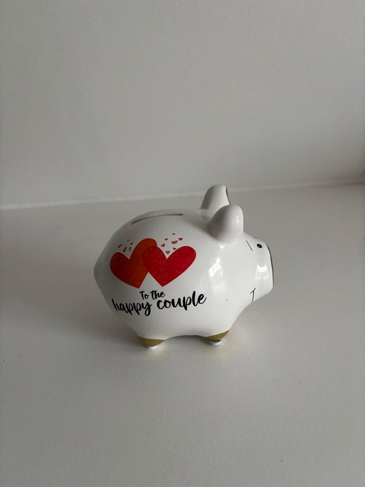 Leuk Spaarvarken voor een Happy Couple!, Huis en Inrichting, Woonaccessoires | Prullenbakken, Zo goed als nieuw, Overige materialen