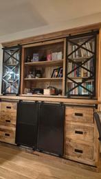 Mooie mango houten buffetkast met schuifdeuren, Ophalen, 200 cm of meer, 150 tot 200 cm, Zo goed als nieuw