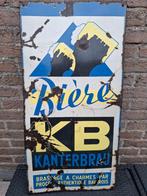 Emaillebord Kanterbrau bier / Bière KB, Verzamelen, Biermerken, Ophalen of Verzenden, Gebruikt, Reclamebord, Plaat of Schild, Overige merken