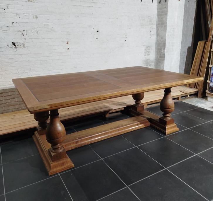 Massief eiken Kasteeltafel/kloostertafel 2m - breedte 120cm, Huis en Inrichting, Tafels | Eettafels, Gebruikt, 100 tot 150 cm