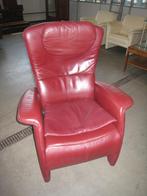 Bordeauxrode leren relaxfauteuil, Niet ingevuld, Gebruikt, Niet ingevuld, Niet ingevuld