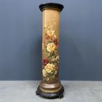 Grote antieke zuil standaard pilaar beschilderd met bloemen, Gebruikt, Ophalen