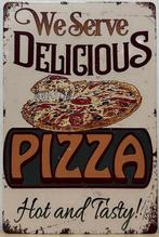 Delicious pizza hot and tasty metalen reclamebord wandbord, Nieuw, Ophalen of Verzenden