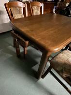 Eiken Houten Eettafel met 4 Stoelen, Ophalen, Gebruikt, 100 tot 150 cm, Eikenhout