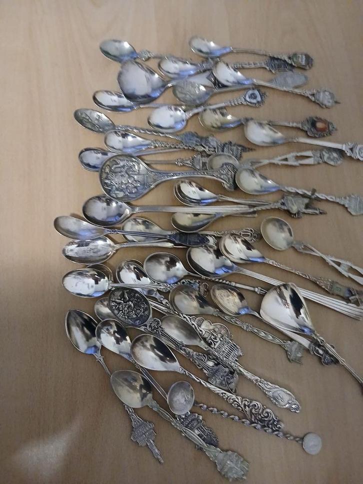 40 Verzilverde Theelepels - Collectie, Antiek en Kunst, Antiek | Bestek, Ophalen