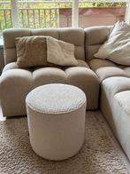 WOOOD Poef Sara boucle crème als nieuw!, Ophalen, Zo goed als nieuw, Rond, Minder dan 50 cm