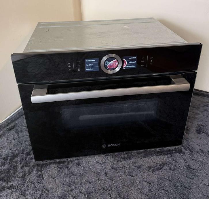 Bosch serie 8 combi oven/magnetron black steel, Witgoed en Apparatuur, Magnetrons, Zo goed als nieuw, Inbouw, Oven, Ophalen of Verzenden