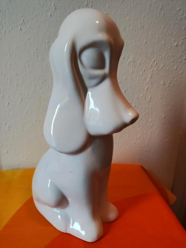 Prachtig groot vintage beeld van een hond, Verzamelen, Beelden en Beeldjes, Gebruikt, Dier, Verzenden