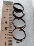 4 ringetjes Slangen .van schildpad of celluloid, Sieraden, Tassen en Uiterlijk, Oorbellen, Ophalen of Verzenden, Zo goed als nieuw