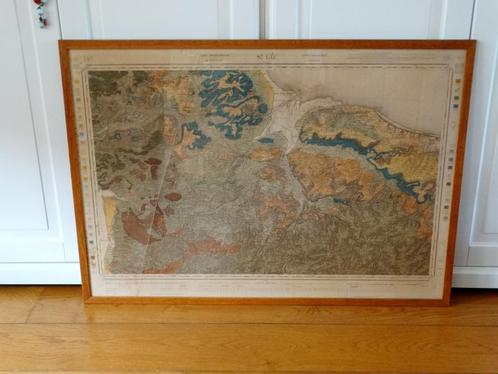 Antieke oude Franse kaart landkaart, Antiek en Kunst, Kunst | Etsen en Gravures, Ophalen
