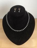Prachtige 40 cm Hematiet ketting met armband en  oorbellen, Ophalen of Verzenden, Zo goed als nieuw, Overige materialen, Met edelsteen