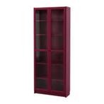 Ikea Billy - met vitrinedeuren - bordeaux rode, Ophalen, 50 tot 100 cm, 25 tot 50 cm, Gebruikt