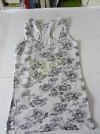 Tanktop wit met zwarte bloemen groene tekst Coolcat xs, Wit, Ophalen of Verzenden, Zo goed als nieuw, Coolcat