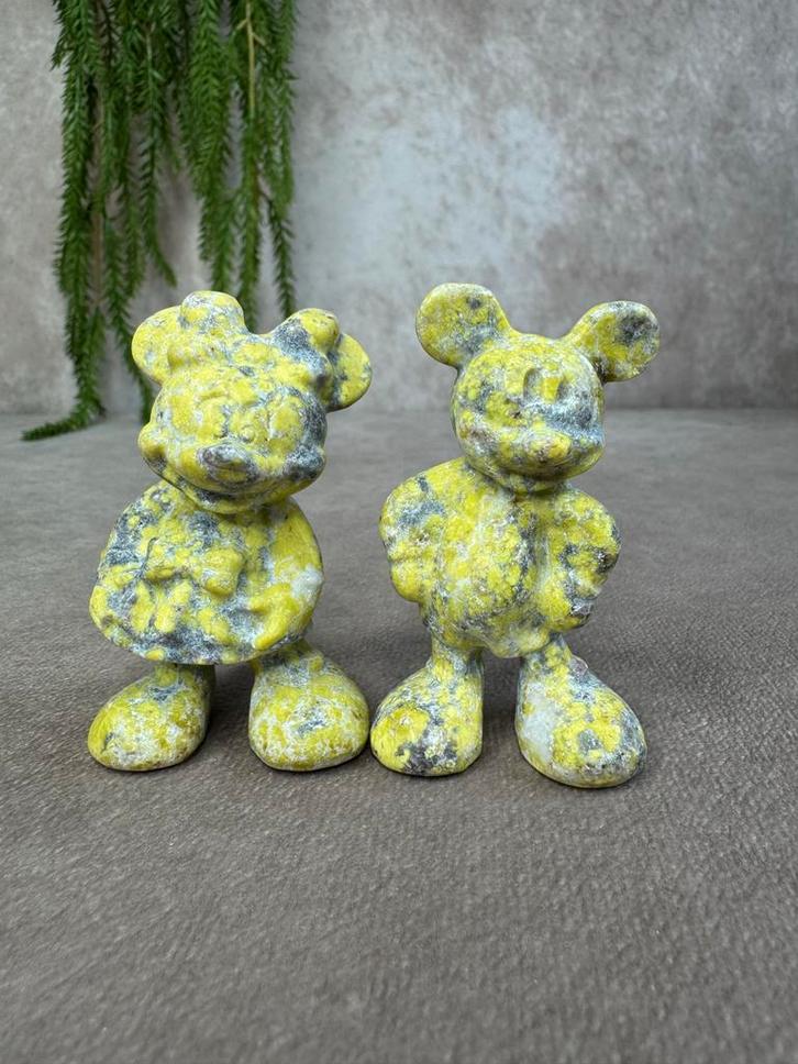 Mickey & Minnie Mouse Edelsteen Beeldjes, Antiek en Kunst, Kunst | Beelden en Houtsnijwerken, Ophalen of Verzenden