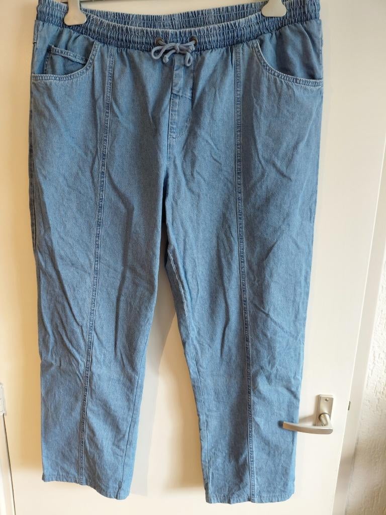 Broek mt60 elast band en koord blauw, Kleding | Heren, Grote Maten, Ophalen of Verzenden, Zo goed als nieuw, Blauw, Broek of Spijkerbroek