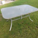 Aluminium Tuintafel buiten tafel met Parasolgat, Tuin en Terras, Tuintafels, Ophalen, Gebruikt, Rechthoekig, Aluminium