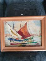 Schilderij van een zeilboot kunstschilder Smits breusem, Ophalen of Verzenden