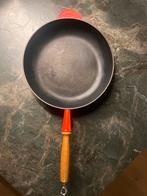 Le Creuset Braadpan met Houten Steel, Huis en Inrichting, Keuken | Potten en Pannen, Ophalen, Gebruikt, Koekenpan of Braadpan