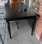 Zwarte eettafel, uitschuifbaar., Ophalen, Gebruikt, Rechthoekig, 150 tot 200 cm