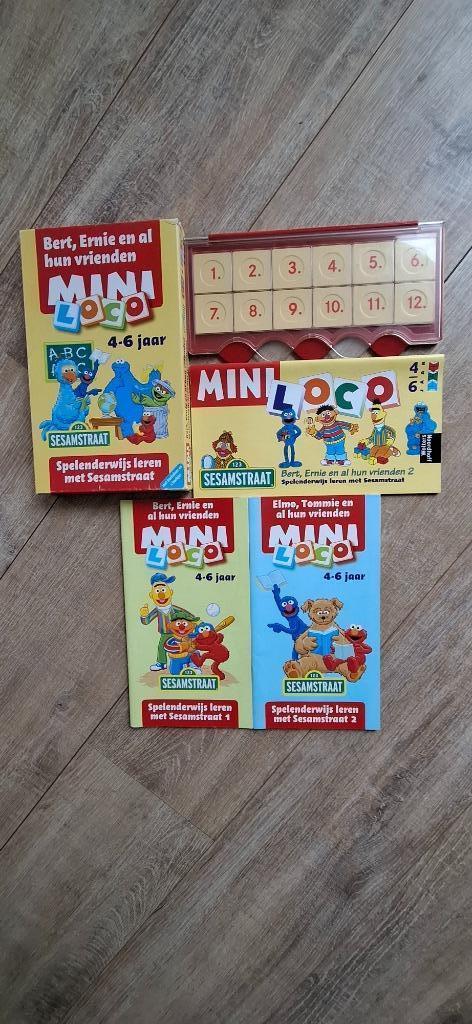 Mini Loco Bert, Ernie en al hun vrienden 3 boekjes, Kinderen en Baby's, Speelgoed | Educatief en Creatief, Zo goed als nieuw, Puzzelen