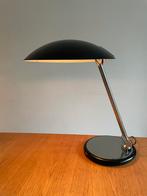 Vintage Aluminor notarislamp - zwart chroom jaren 70 design, Huis en Inrichting, Lampen | Tafellampen, Vintage mid century space age mushroom 70s 80s design
