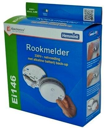 Ei146e rookmelder 230volt met back-up batterij, Doe-het-zelf en Verbouw, Elektra en Kabels, Nieuw, Overige typen, Ophalen of Verzenden