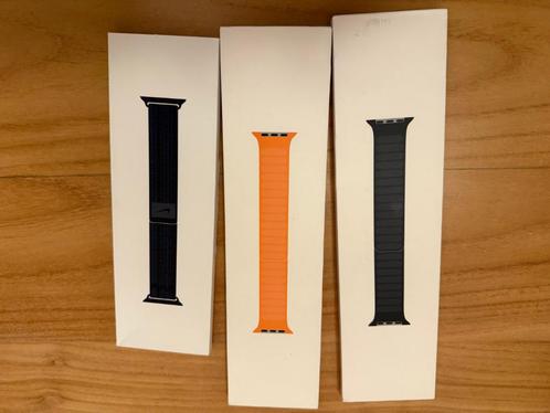 Apple Band Midnight Leather magnetic link 41/42 M/L en ander, Sieraden, Tassen en Uiterlijk, Smartwatches, Zo goed als nieuw, Verzenden