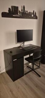 MICKE Bureau, zwartbruin, 105x50 cm, Huis en Inrichting, Bureaus, Ophalen, Zo goed als nieuw, Bureau