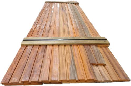 4.5 m2 dubbel rhombusprofiel - hardhout - nr: HP135, Tuin en Terras, Palen, Balken en Planken, Nieuw, Planken, 250 cm of meer