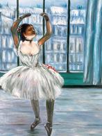 Ballerina bij het Raam - Degas - Handgeschilderd, Ophalen of Verzenden