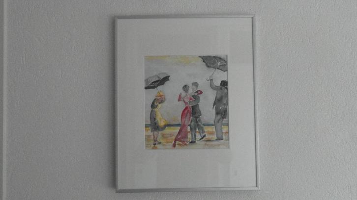 WIEGMANS een fraaie ingelijste aquarel, goedkoop, Antiek en Kunst, Kunst | Schilderijen | Modern, Ophalen of Verzenden