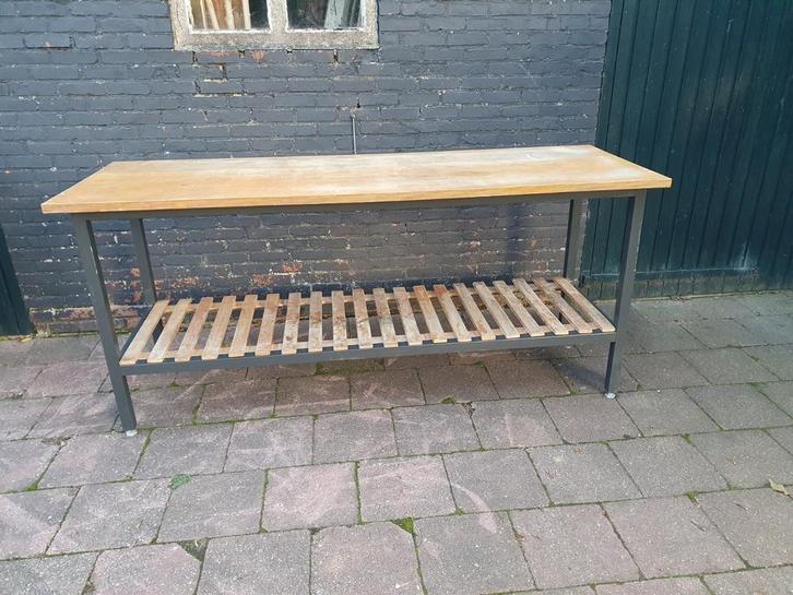 Werkbank 200 cm en/ of verrijdbare werkbank 120 cm, Doe-het-zelf en Verbouw, Werkbanken, Gebruikt, Ophalen