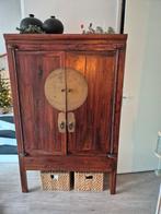 Chineze kast met messing beslag, Huis en Inrichting, Ophalen, Gebruikt, Minder dan 150 cm, 150 tot 200 cm