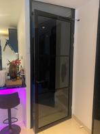 Opdek binnendeur zwart met rookglas, Doe-het-zelf en Verbouw, Deuren en Horren, Ophalen, 80 tot 100 cm, 215 cm of meer, Binnendeur