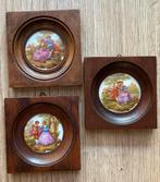 Set van 3 antieke porseleinen schilderijtjes Limoges., Ophalen of Verzenden