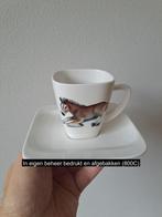 Kop en schotel met paard veulen, porselein 14x14x8.5cm, Ophalen of Verzenden